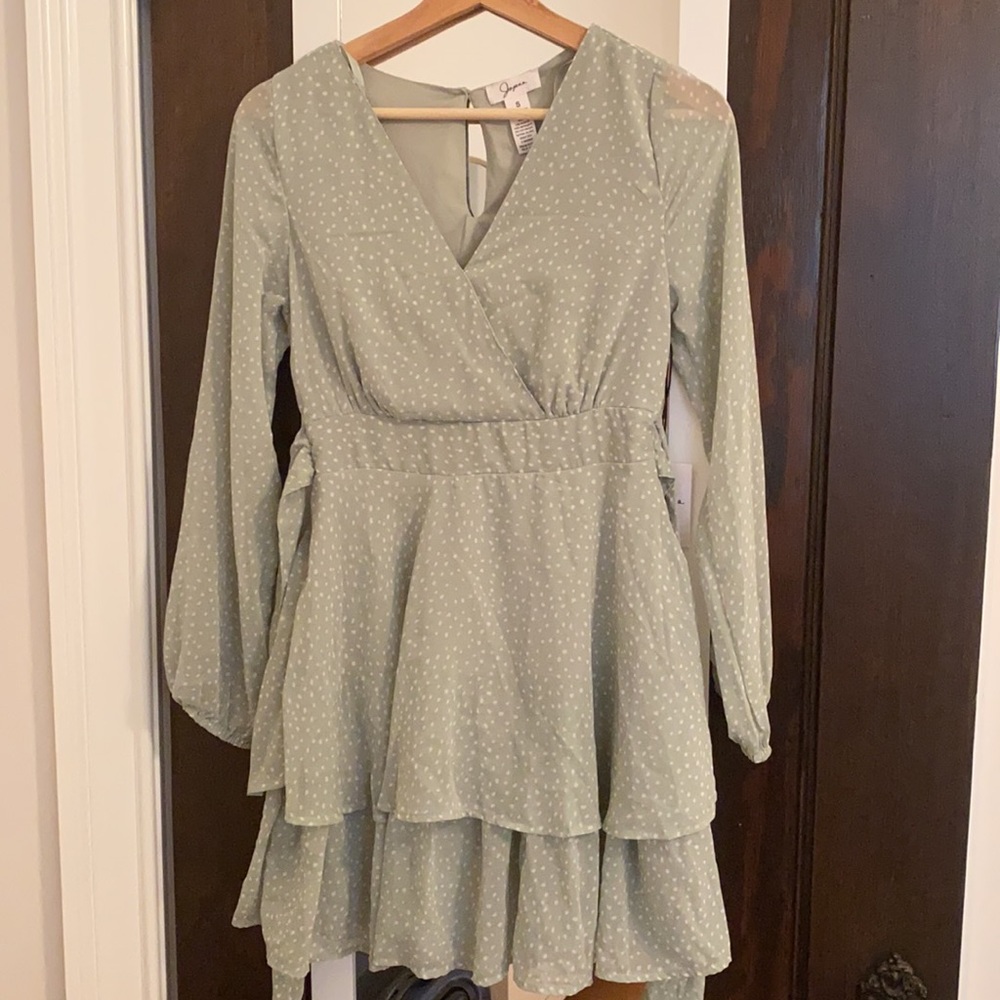 Japna Mint Green Tiered Wrap Dress NEW